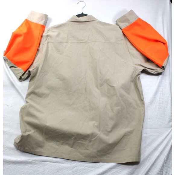 Hunters Select Mens Khaki & Orange Hunting Shirt L 100% Cotton With Embroidered - Picture 8 of 8